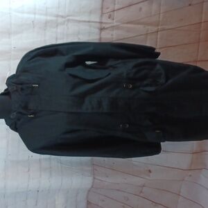 Stevie Hender Black Hooded Everyday Trench 100% Cotton Coat M